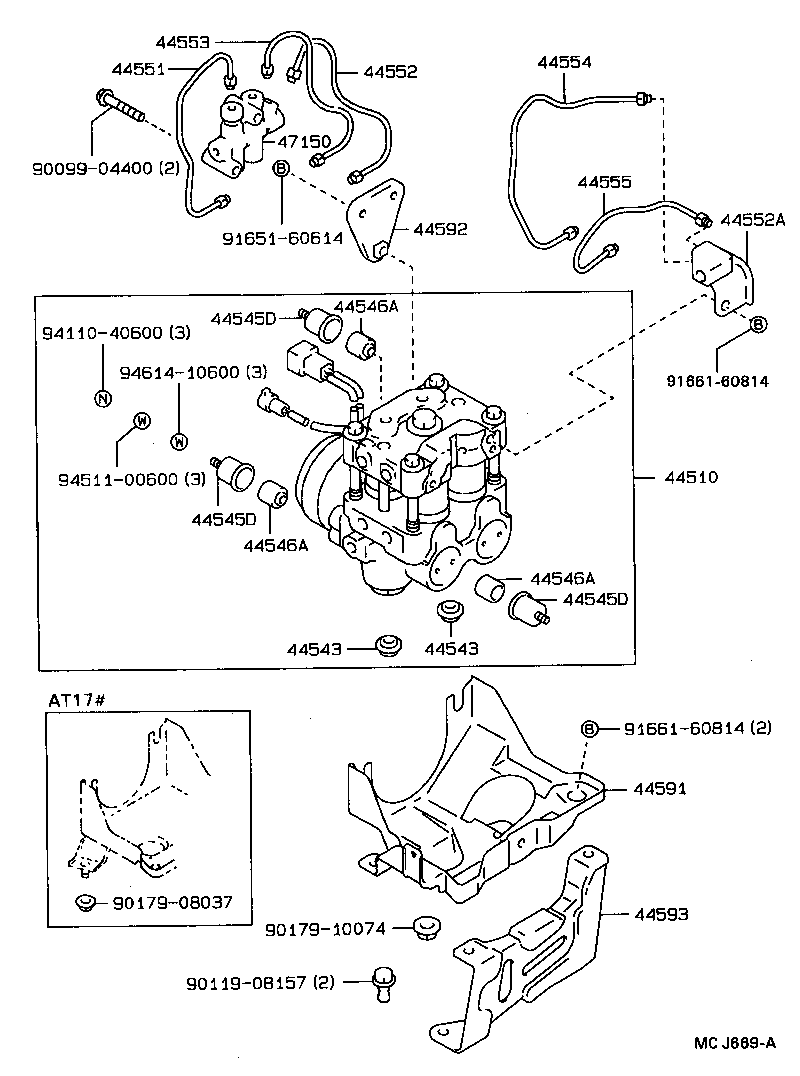 44592-20030 BRACKET, BRAKE ACTUATOR, NO.2 product image