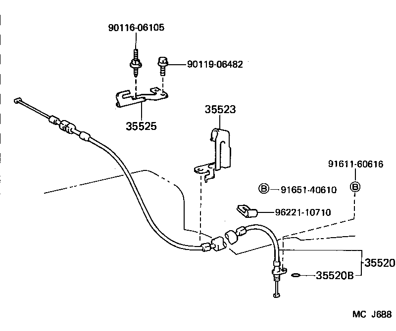 35523-50010 CLAMP, THROTTLE CABLE product image