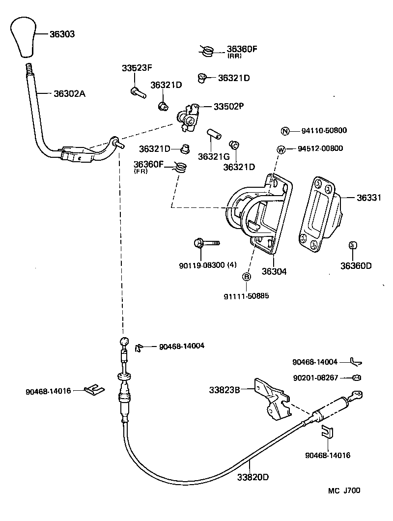36302-26040 LEVER SUB-ASSY, TRANSFER SHIFT, NO.1 product image