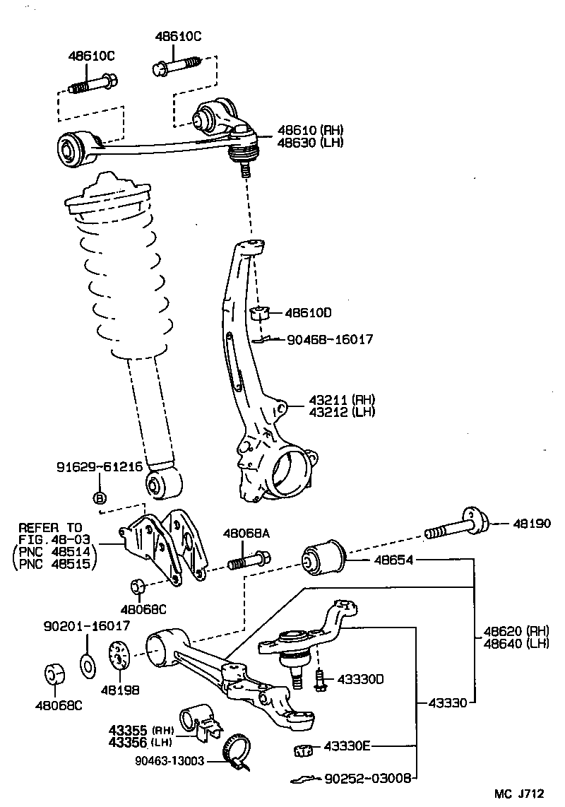43212-50020 KNUCKLE, STEERING, LH product image