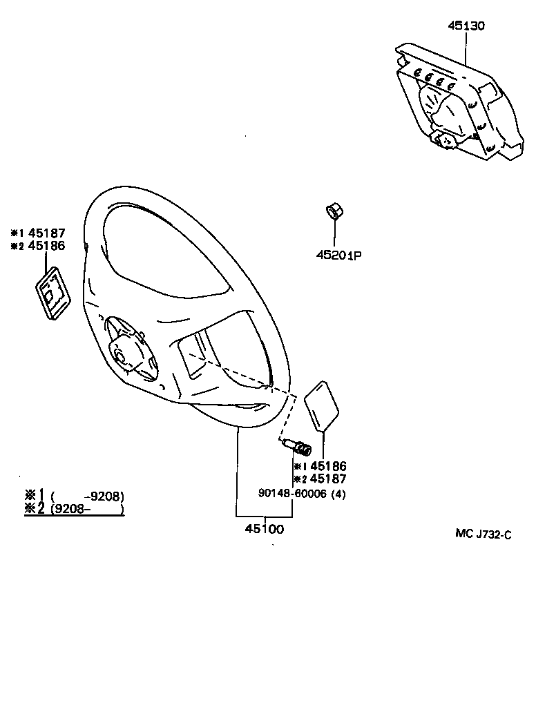 45130-50090-B0 BUTTON ASSY, HORN product image