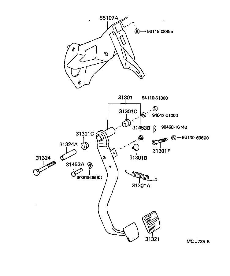 90507-14035 SPRING(FOR CLUTCH PEDAL) product image
