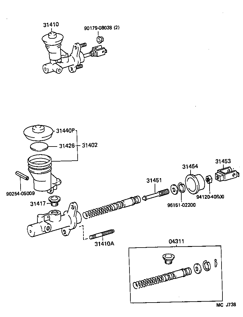 31404-12011 CLEVIS, CLUTCH MASTER CYLINDER PUSH ROD product image