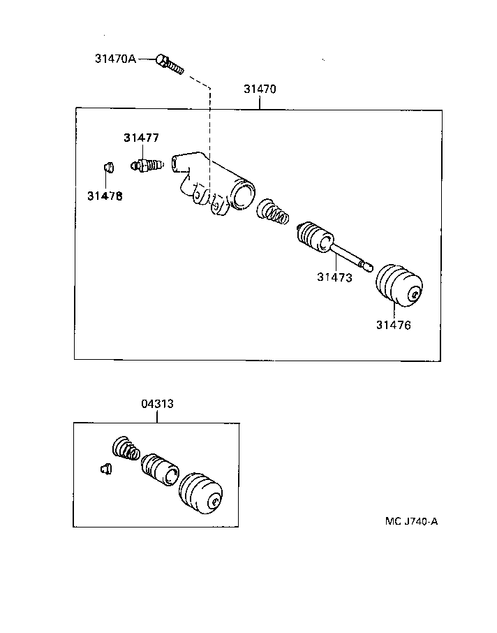 04313-12030 CYLINDER KIT, CLUTCH RELEASE product image