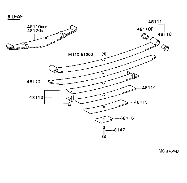 48141-3B060 CLIP, FRONT SPRING, NO.1 product image