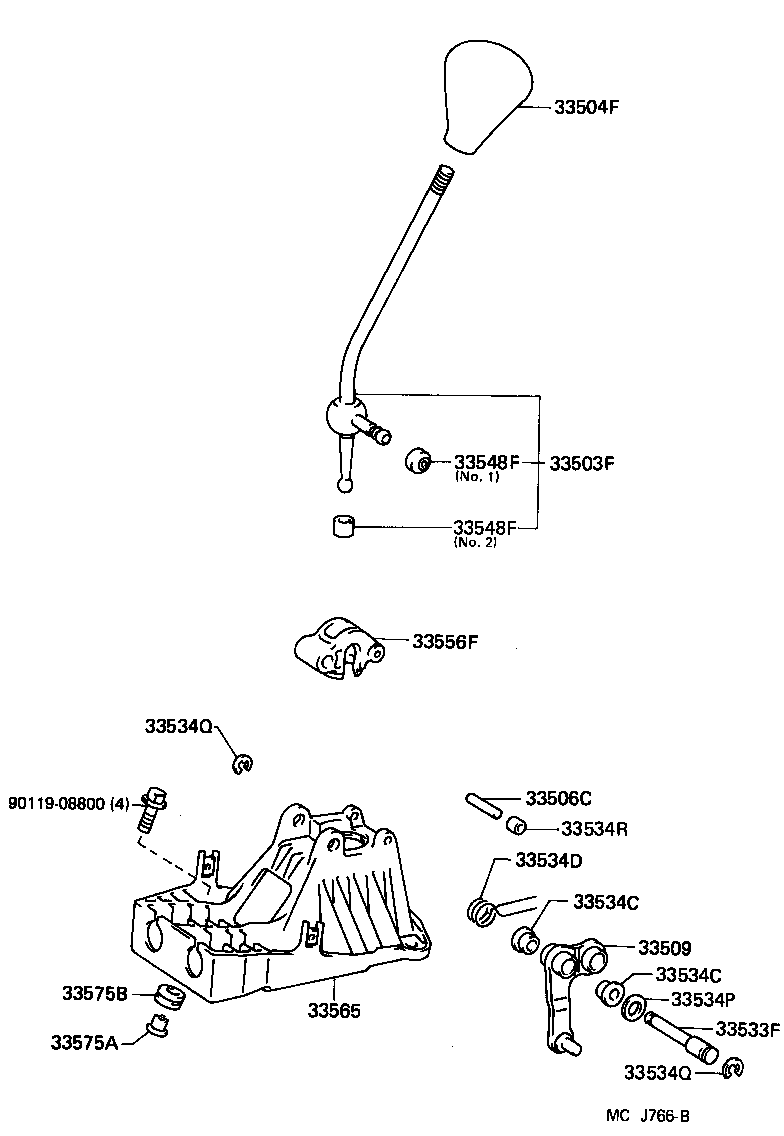 91611-60816 BOLT (FOR TRANSMISSION CONTROL CABLE BRACKET) product image