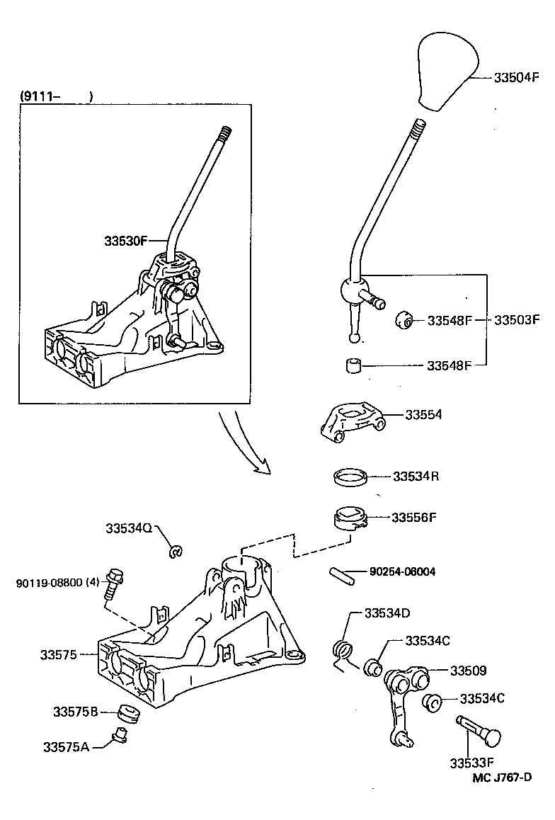 33504-10060 KNOB SUB-ASSY, SHIFT LEVER product image