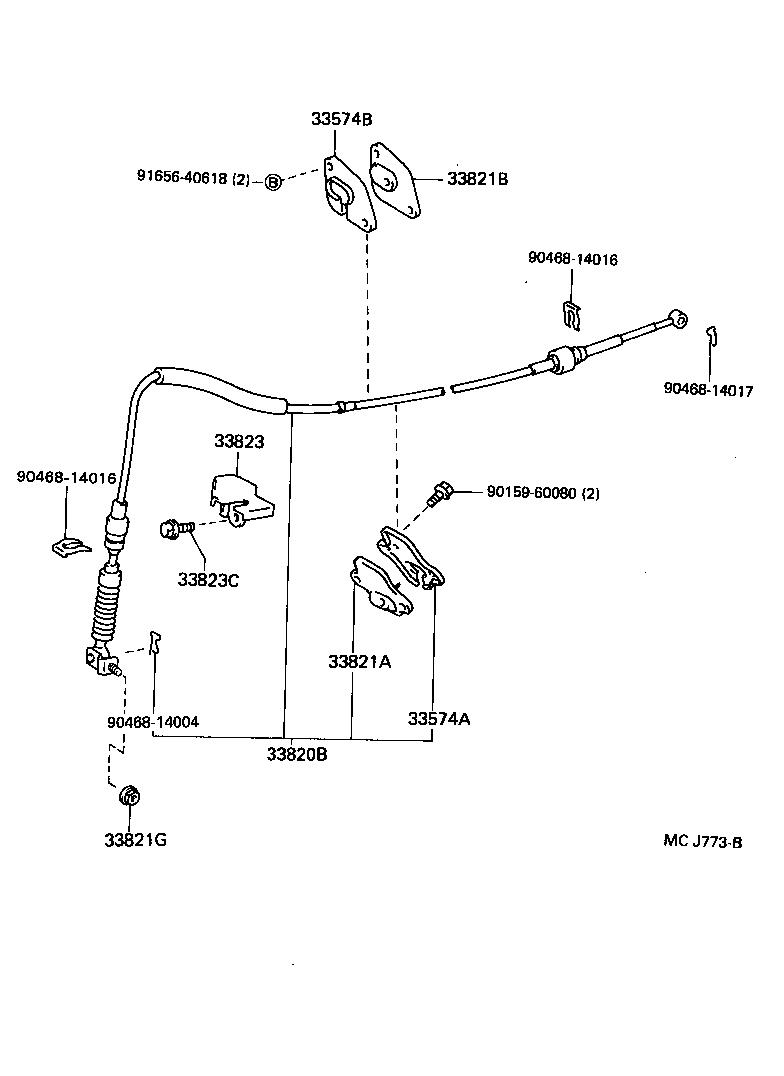 91611-60816 BOLT (FOR TRANSMISSION CONTROL CABLE BRACKET) product image
