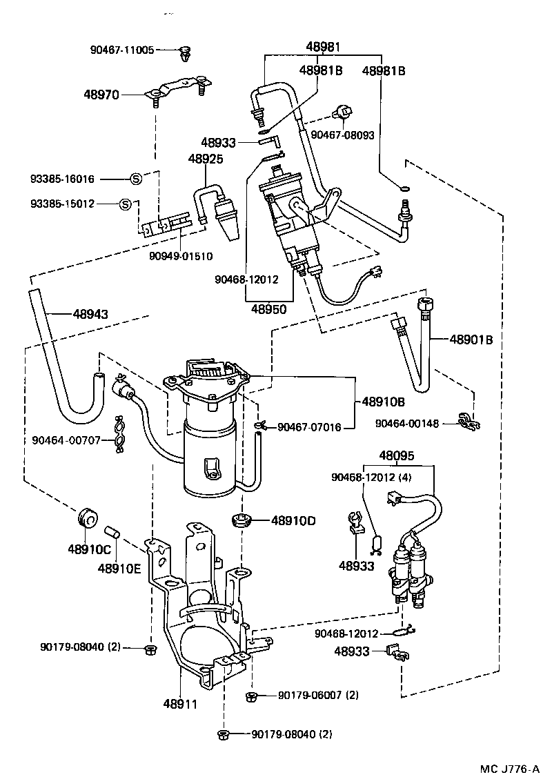 48911-50010 BRACKET, HEIGHT CONTROL COMPRESSOR product image