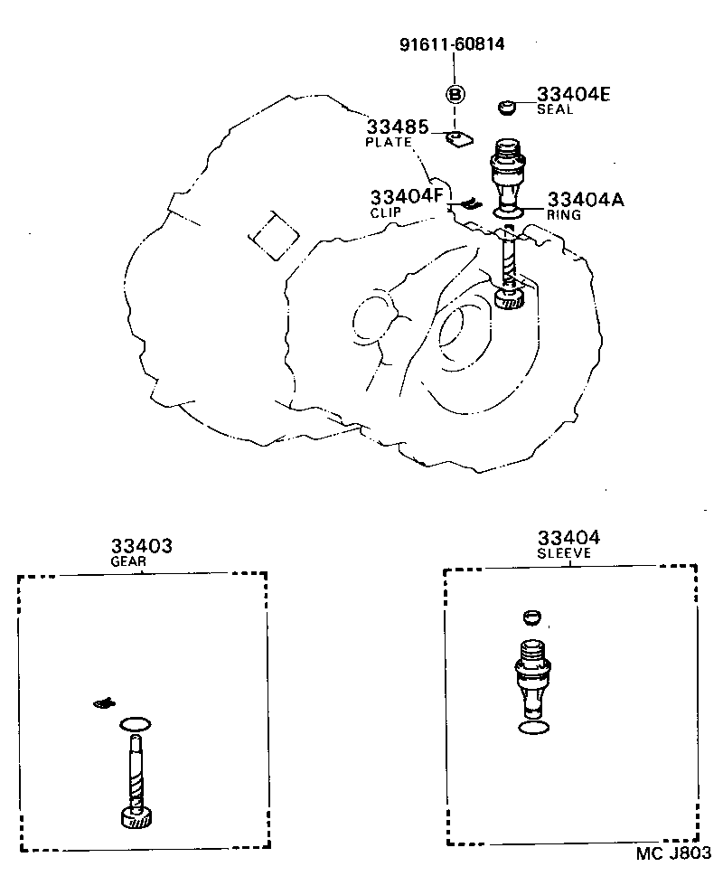 33403-19475 GEAR SUB-ASSY, SPEEDOMETER DRIVEN (MTM) product image