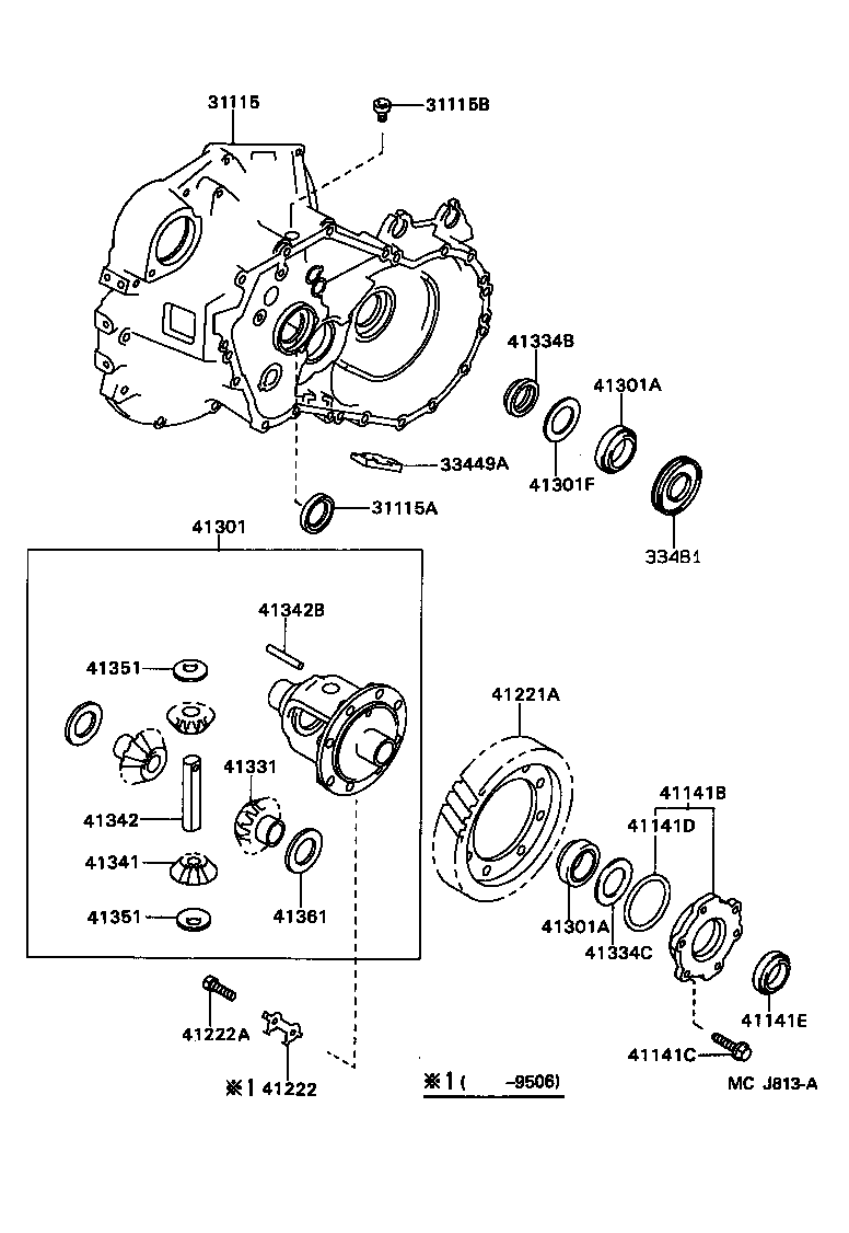 Toyota 41331-20100 GEAR, REAR DIFFERENTIAL SIDE