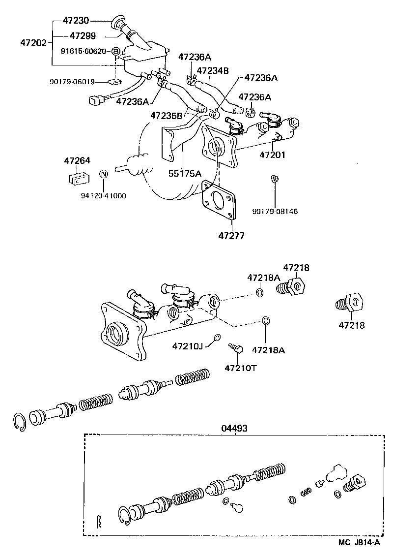 47264-22020 CLEVIS, MASTER CYLINDER PUSH ROD product image