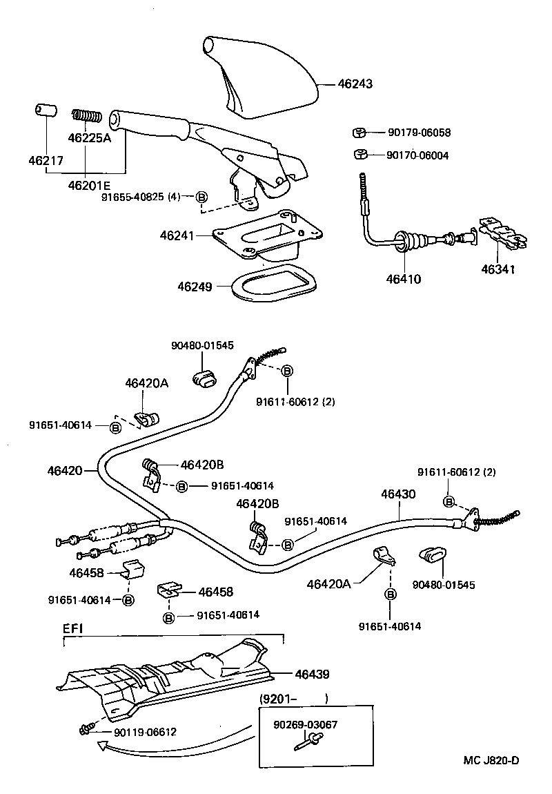 46430-10100 CABLE ASSY, PARKING BRAKE, NO.3 product image