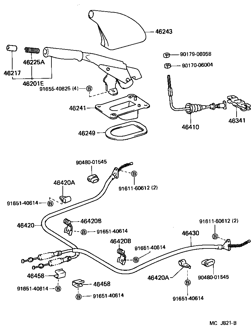 46430-10160 CABLE ASSY, PARKING BRAKE, NO.3 product image