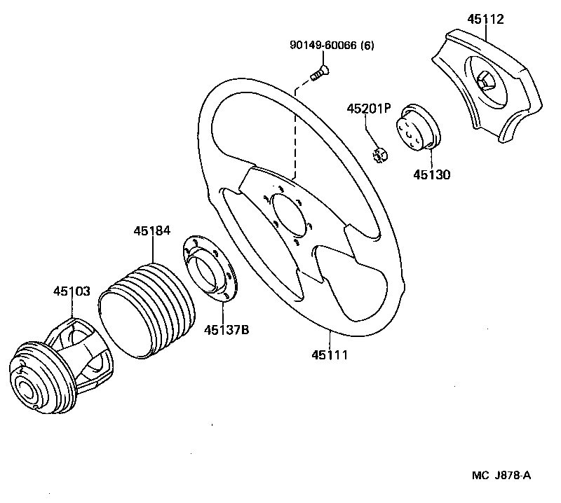 45111-10070 WHEEL, STEERING product image