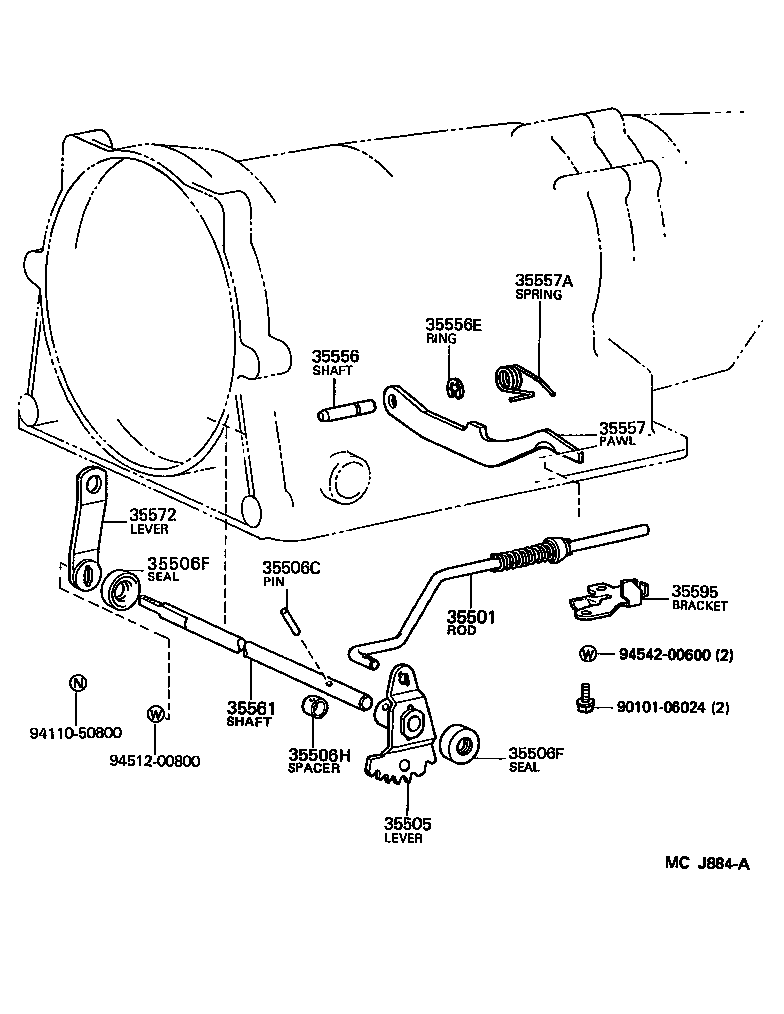 35525-26040 BRACKET, THROTTLE CABLE product image