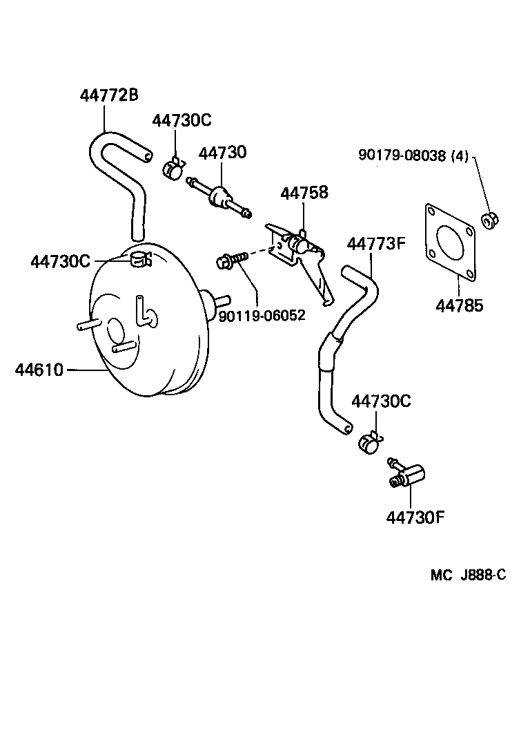 44772-10130 HOSE, CHECK VALVE TO BRAKE BOOSTER product image