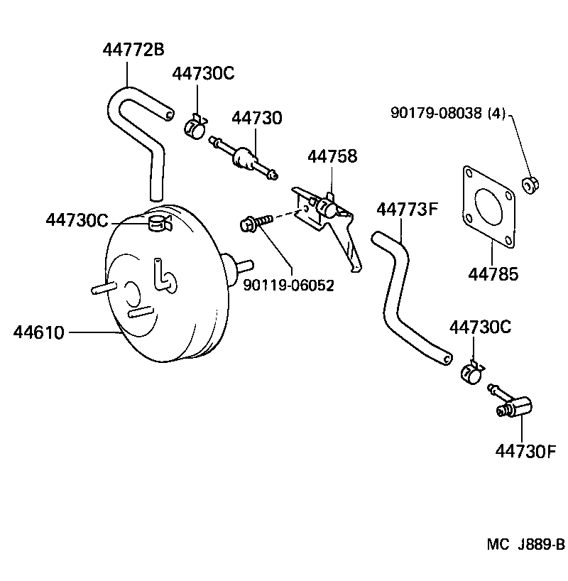 44772-10130 HOSE, CHECK VALVE TO BRAKE BOOSTER product image