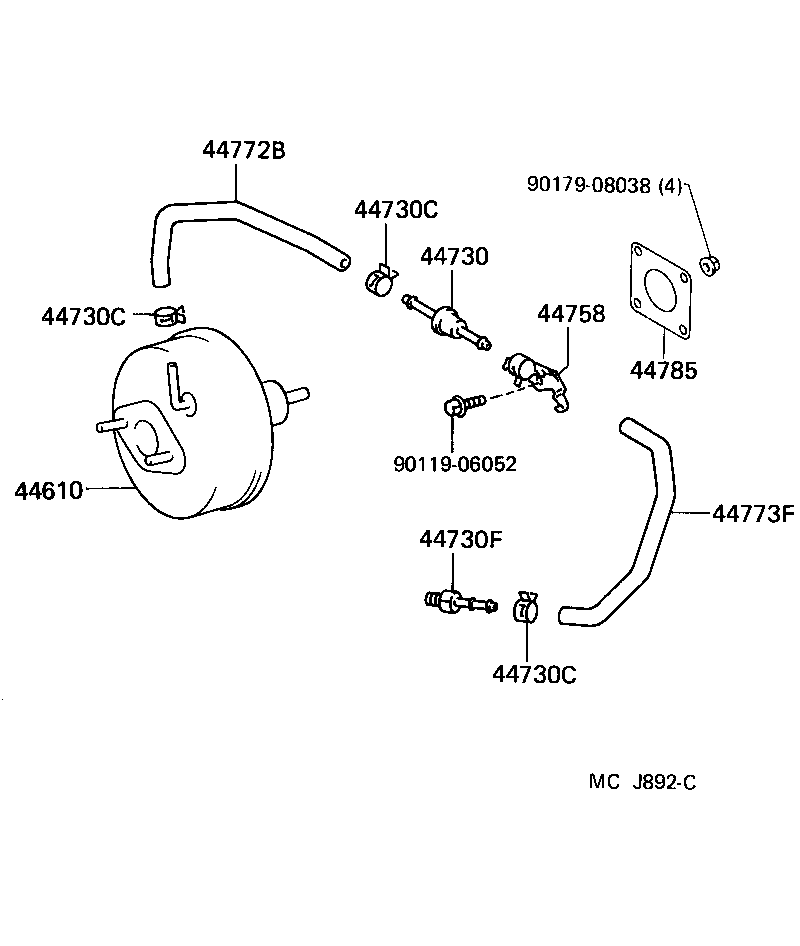 44772-10150 HOSE, CHECK VALVE TO BRAKE BOOSTER product image