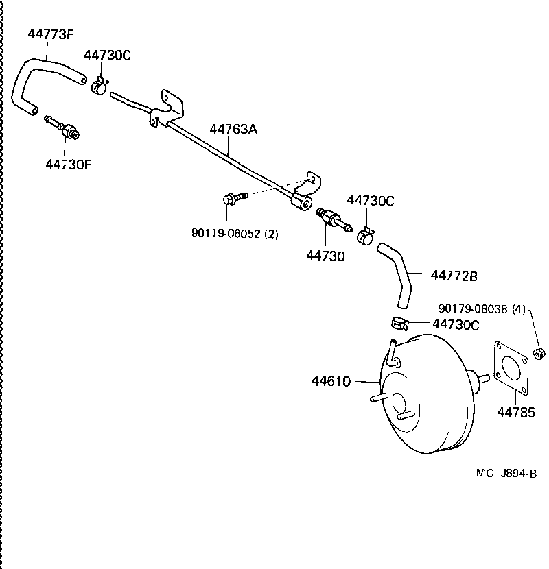 44772-10150 HOSE, CHECK VALVE TO BRAKE BOOSTER product image
