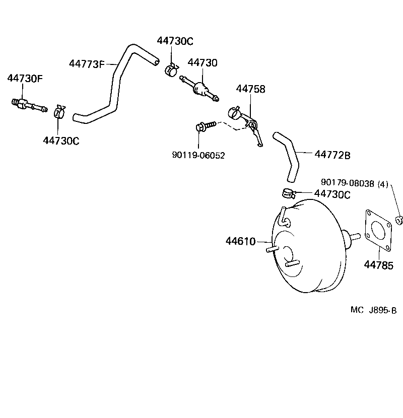 44772-10150 HOSE, CHECK VALVE TO BRAKE BOOSTER product image