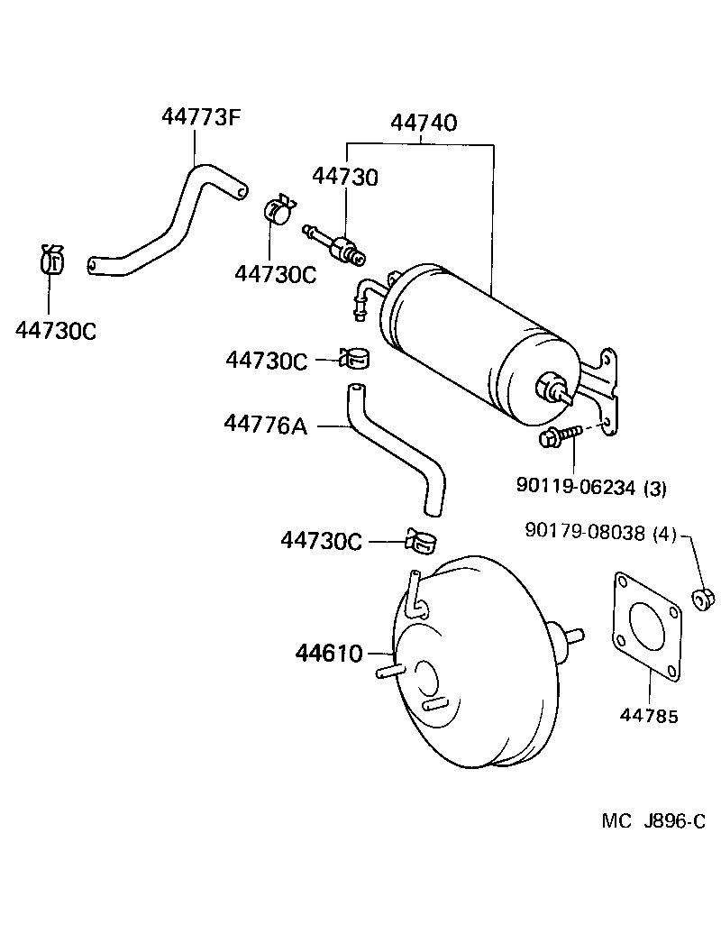 44772-10150 HOSE, CHECK VALVE TO BRAKE BOOSTER product image