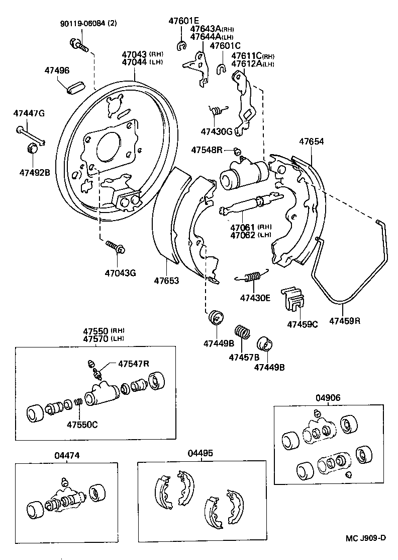 04474-16011 CYLINDER KIT, REAR WHEEL product image