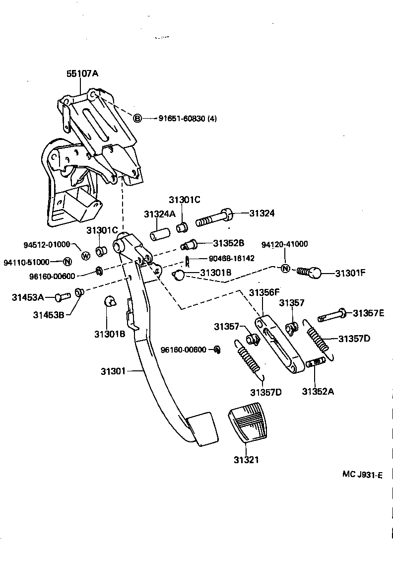 31301-28100 PEDAL SUB-ASSY, CLUTCH product image