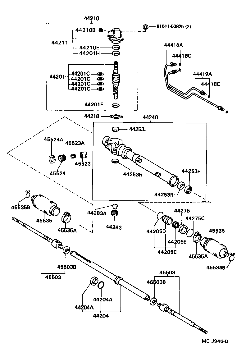 44250-17010 GEAR ASSY, POWER STEERING(FOR RACK & PINION) product image