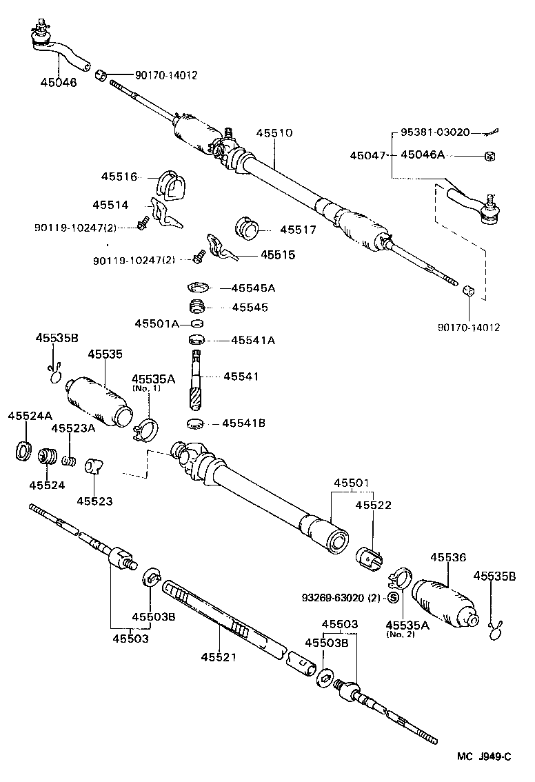 44250-17010 GEAR ASSY, POWER STEERING(FOR RACK & PINION) product image