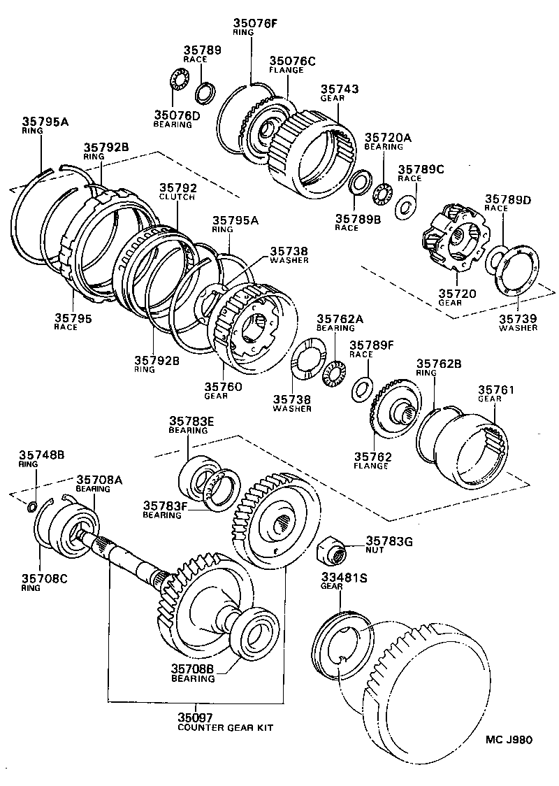 35097-21020 COUNTER GEAR KIT, AUTOMATIC TRANSAXLE product image