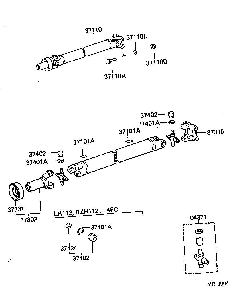 37110-26570 SHAFT ASSY, PROPELLER product image
