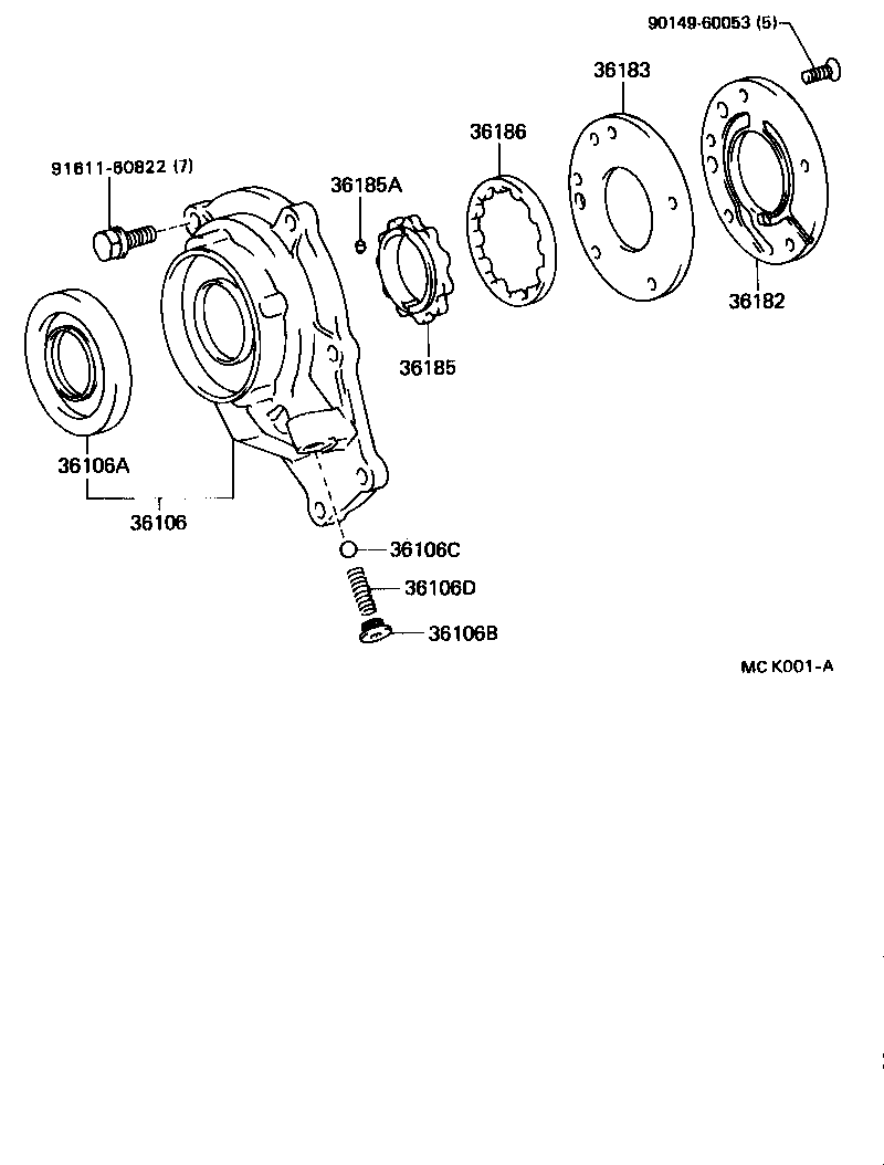 Toyota 36183-28020 PLATE, TRANSFER OIL PUMP
