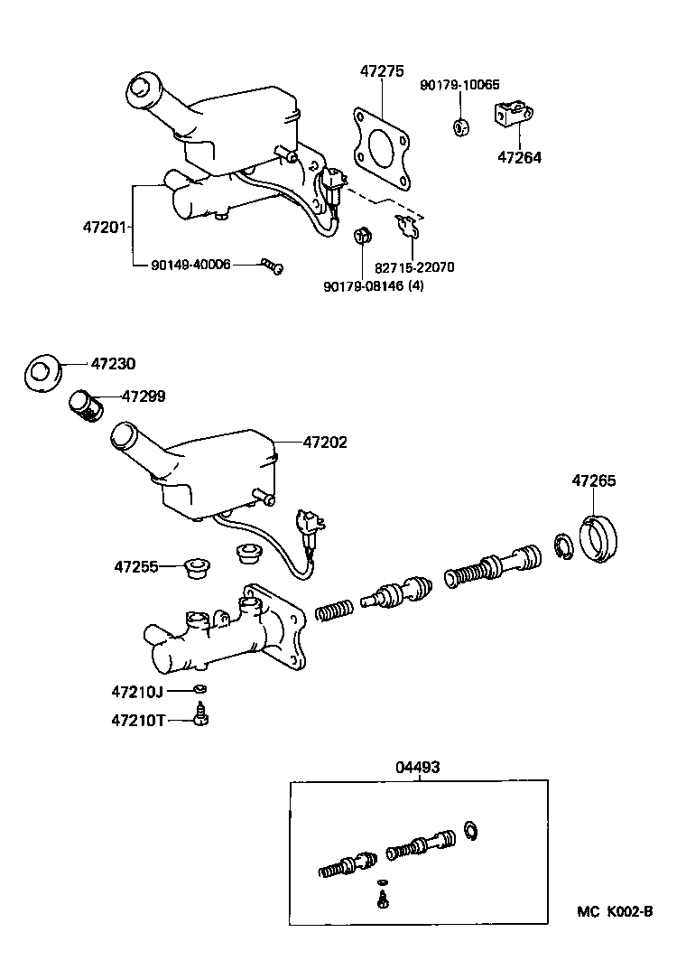 Toyota 04493-30232 CYLINDER KIT, BRAKE MASTER