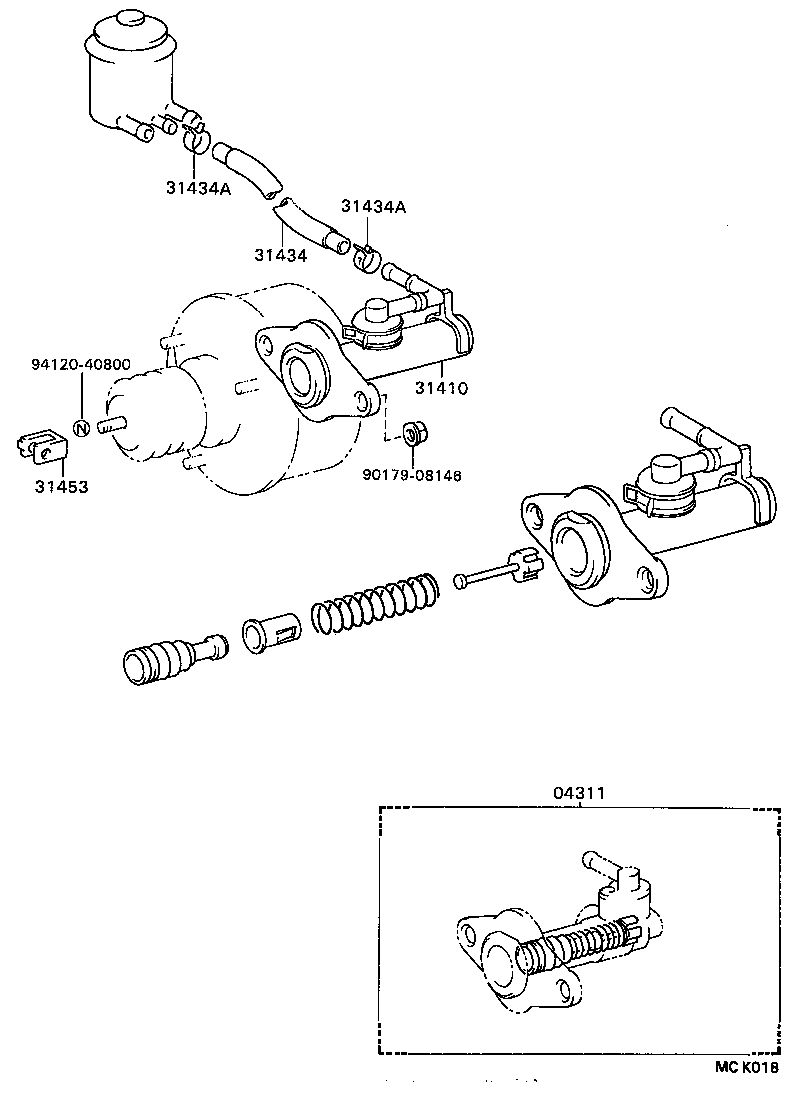 31401-36022 CYLINDER ASSY, CLUTCH MASTER product image