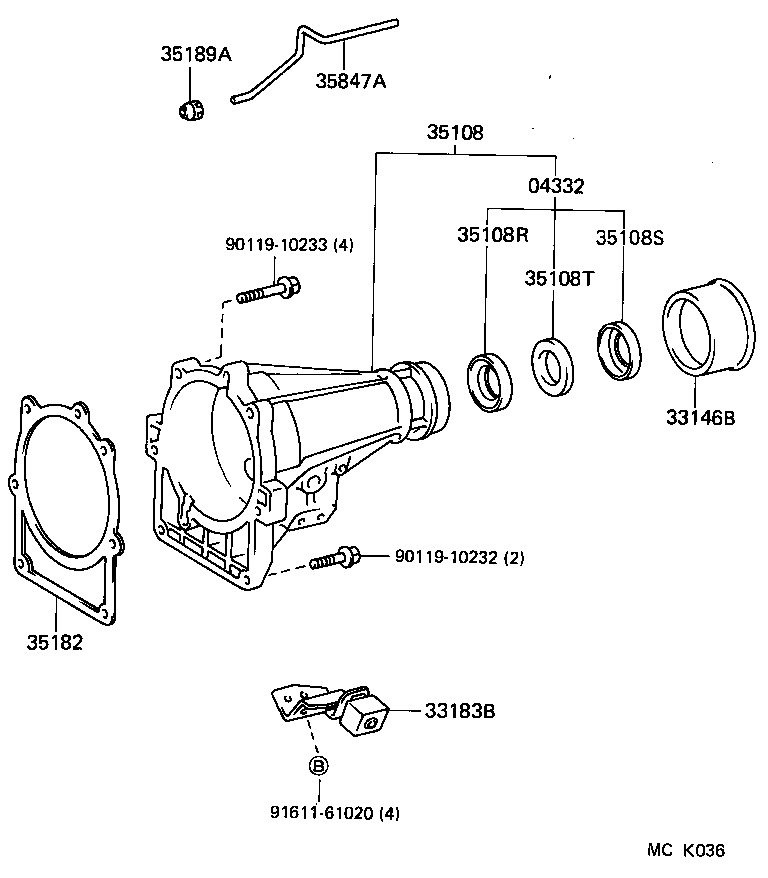 35108-28040 HOUSING SUB-ASSY, EXTENSION (ATM) product image