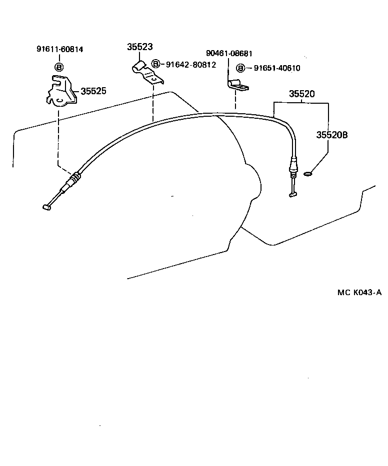35573-28010 LEVER, TRANSMISSION CONTROL SHAFT, LH product image