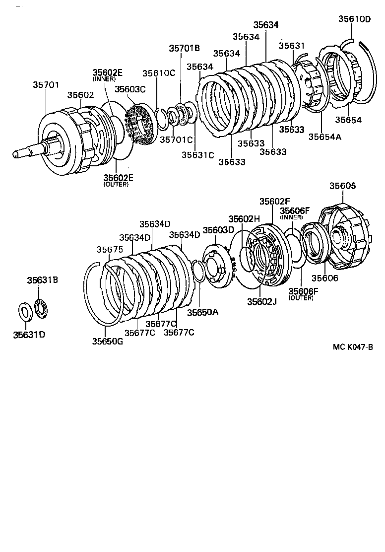 Toyota 35603-22030 SPRING SUB-ASSY, FRONT CLUTCH RETURN (ATM)