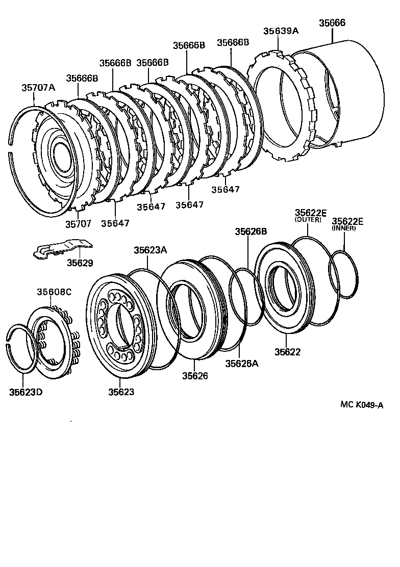 Toyota 35633-30060 DISC, CLUTCH (FOR BRAKE)