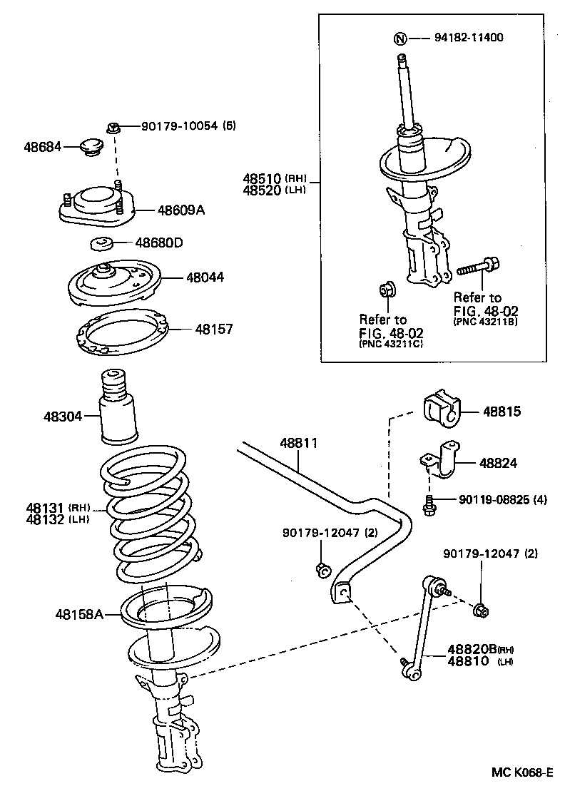 Toyota 48131-28080 SPRING, FRONT COIL, LH