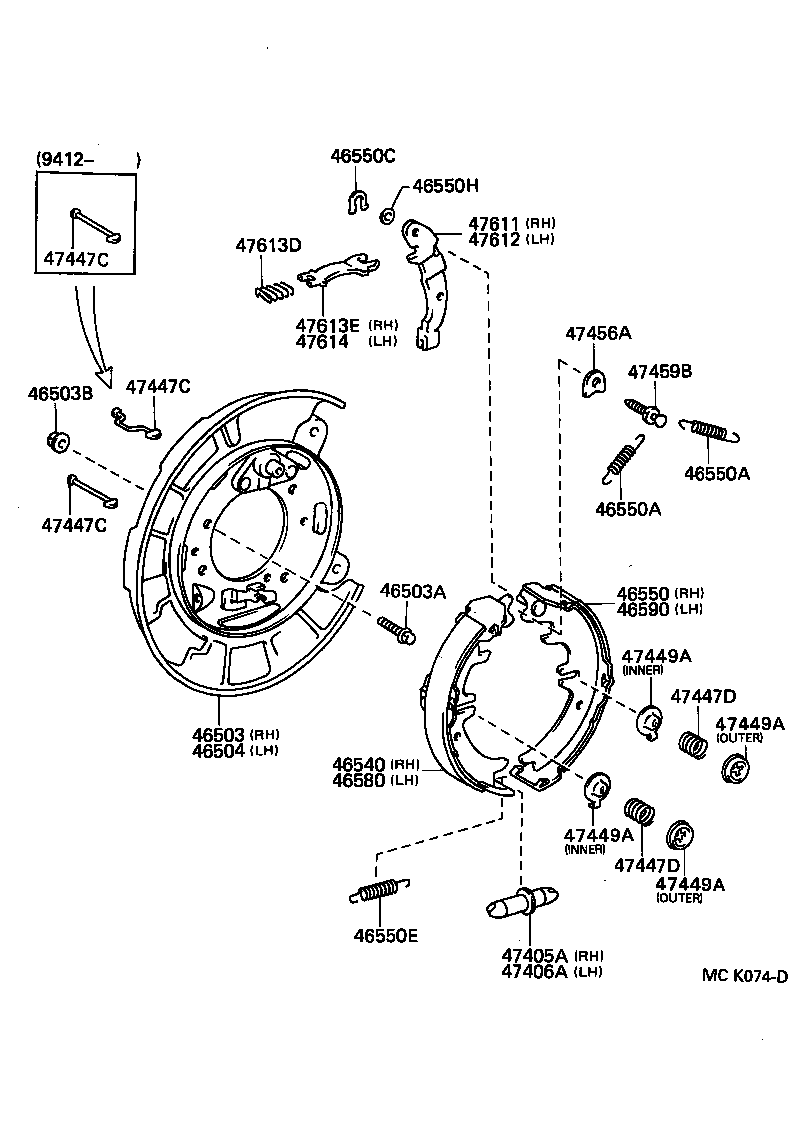 Toyota 46420-28191 CABLE ASSY, PARKING BRAKE, NO.2