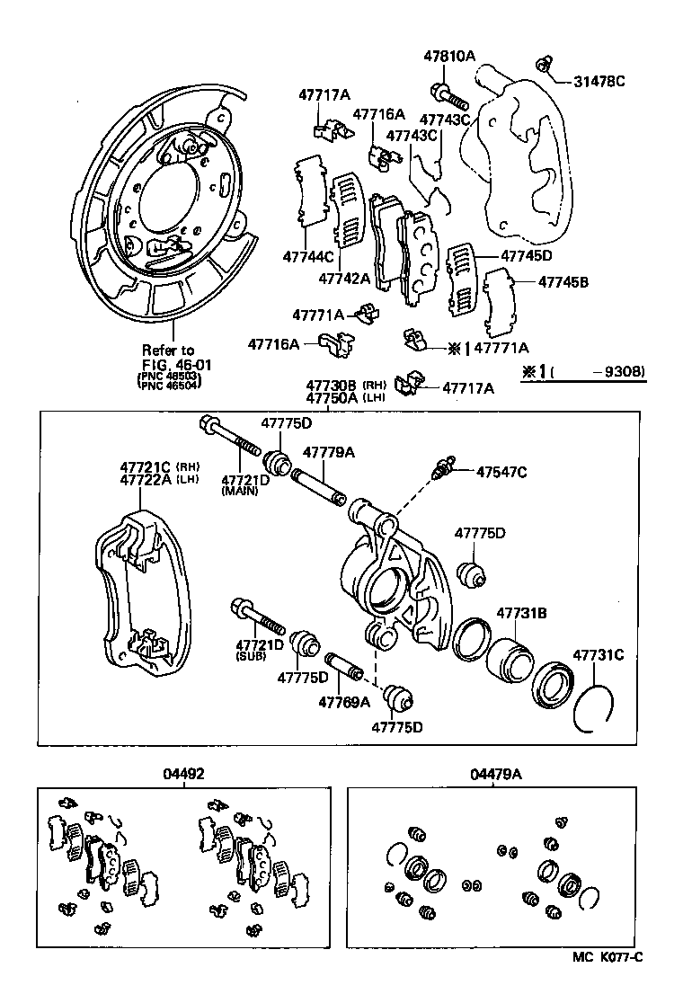 Toyota 04479-28060 CYLINDER KIT, DISC BRAKE, REAR