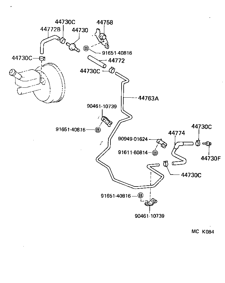 44772-28070 HOSE, CHECK VALVE TO BRAKE BOOSTER product image