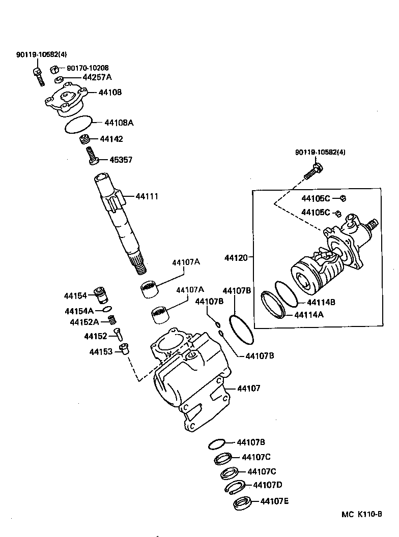 44107-60070 HOUSING SUB-ASSY, POWER STEERING GEAR product image