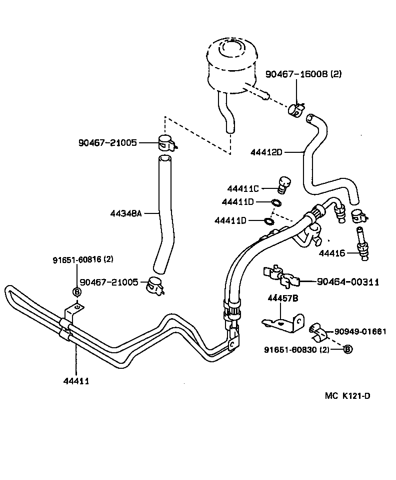 44416-60170 TUBE, RETURN(FOR STEERING GEAR OUTLET) product image