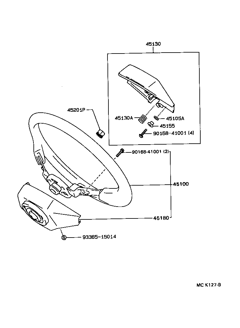 45180-60040-B0 COVER SUB-ASSY, STEERING WHEEL product image