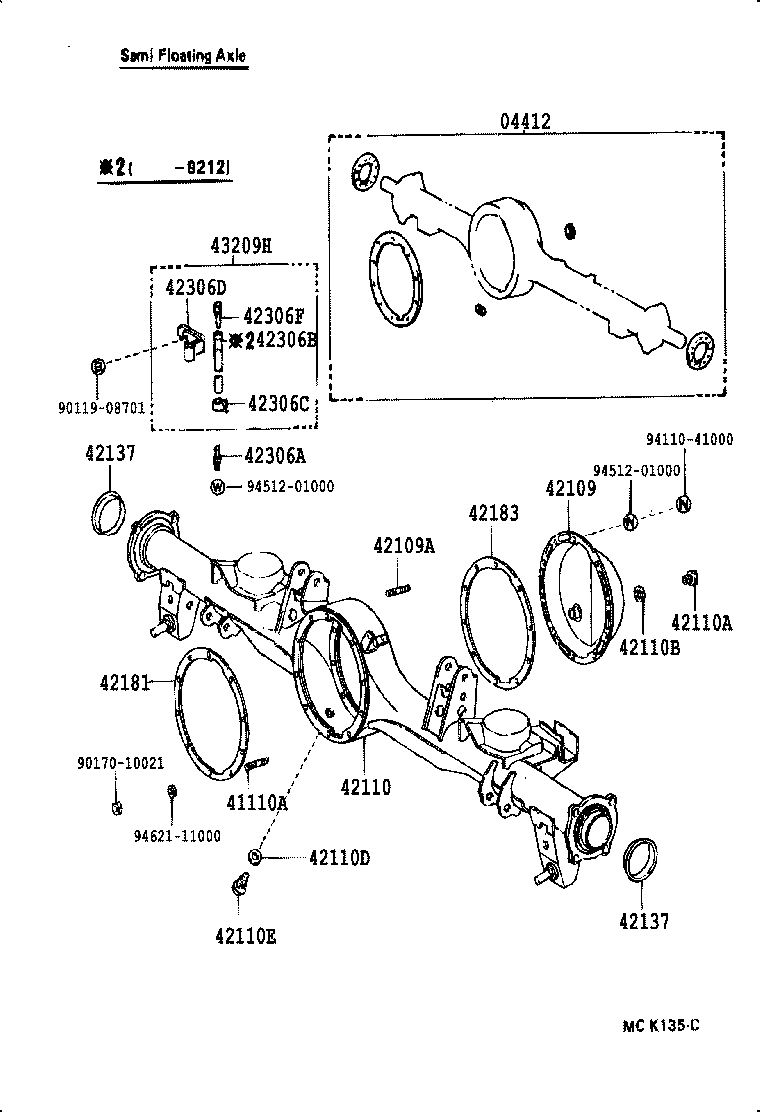 Toyota 90445-12098 HOSE (FOR REAR AXLE BREATHER)