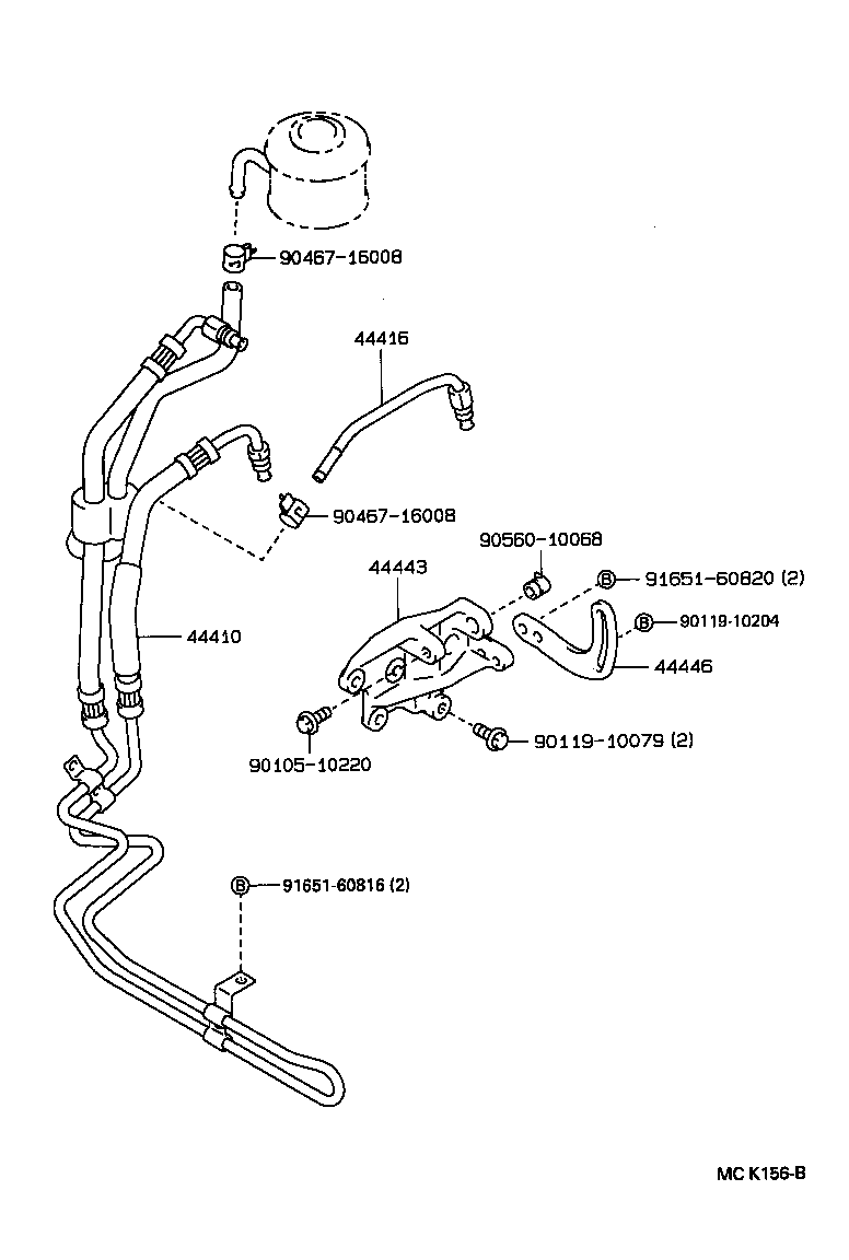 44348-60160 HOSE, OIL RESERVOIR TO PUMP, NO.1 product image