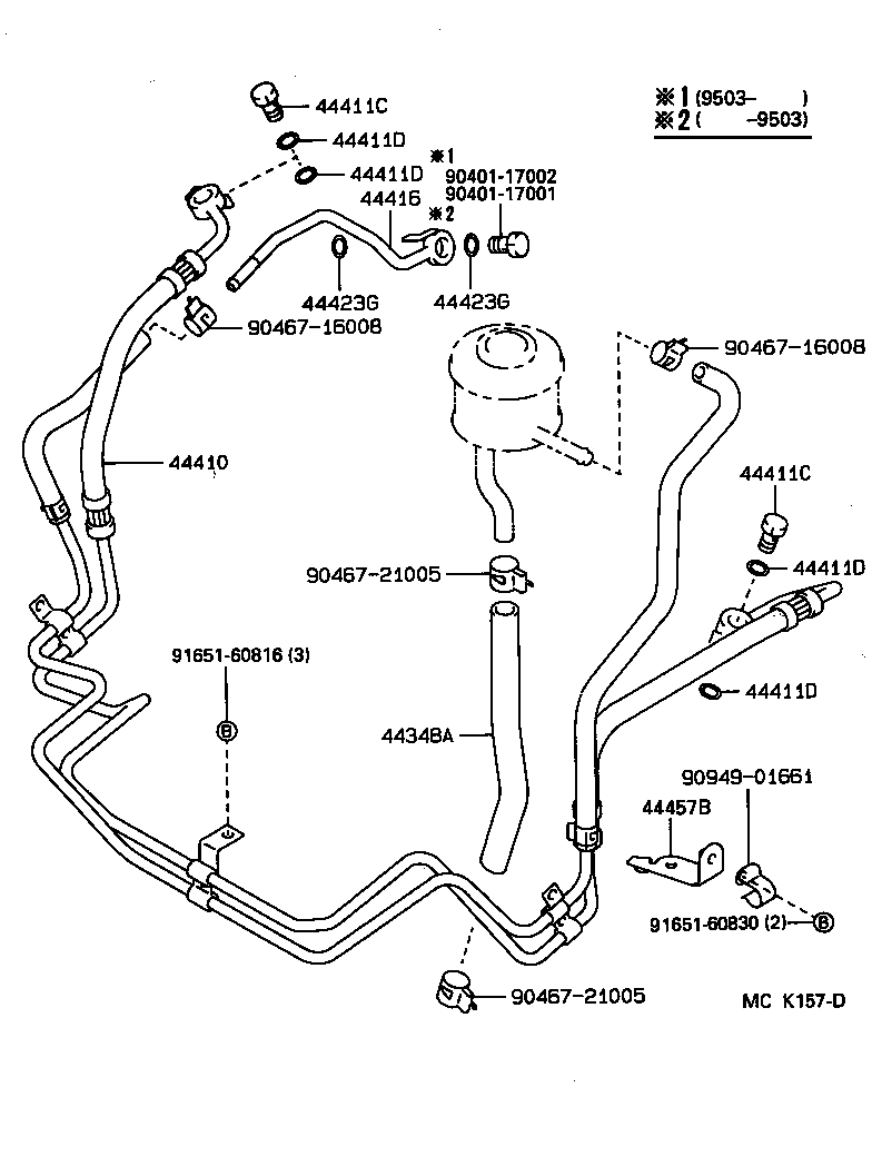 44416-60170 TUBE, RETURN(FOR STEERING GEAR OUTLET) product image