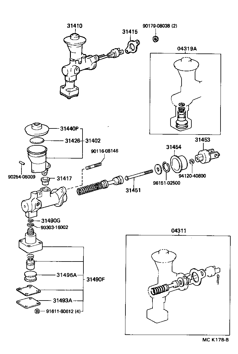 31410-60370 CYLINDER ASSY, CLUTCH MASTER product image